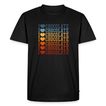 Chocolat Chocolat Alimentaire Cacao Cadeau - T-shirt Premium bio Homme - noir - Devant - Nico (187cm)