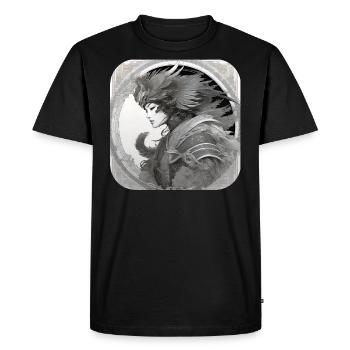 Proud Fantasy Warrior Shieldmaiden - Men's Premium Organic T-Shirt - black - Front - Nico (187cm)
