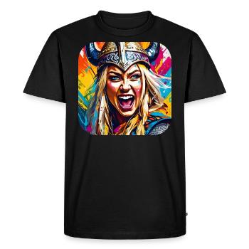 Viking in graffiti style - Men's Premium Organic T-Shirt - black - Front - Nico (187cm)