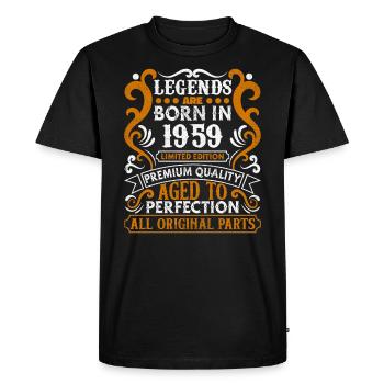 Legends are Born In 1959 Birthday Gift -1959 - Men's Premium Organic T-Shirt - black - Front - Nico (187cm)