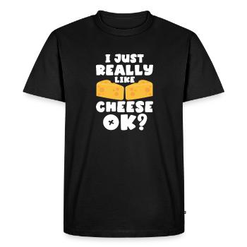Gâteau au fromage Cheesecake Cadeau alimentaire - T-shirt Premium bio Homme - noir - Devant - Nico (187cm)
