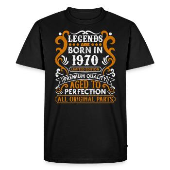 Les légendes sont nées en 1970 cadeau d’anniversaire - 1970 - T-shirt Premium bio Homme - noir - Devant - Nico (187cm)