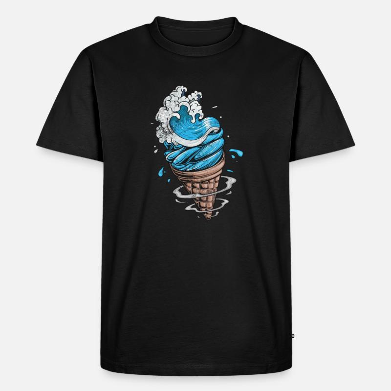Eiscreme - Männer Premium Bio T-Shirt - Schwarz