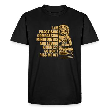 Meditation - Men's Premium Organic T-Shirt - black - Front - Nico (187cm)