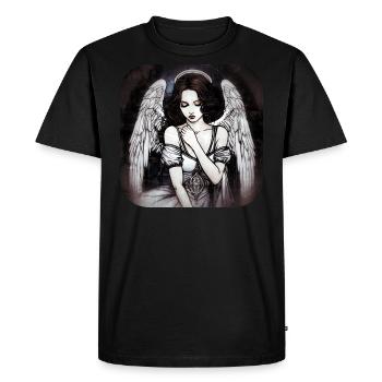 Ange gothique cool II - T-shirt Premium bio Homme - noir - Devant - Nico (187cm)