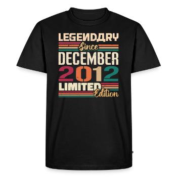 Légendaire depuis décembre 2012 Millésime décembre 2012 - T-shirt Premium bio Homme - noir - Devant - Nico (187cm)