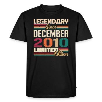 Légendaire depuis décembre 2010 Millésime décembre 2010 - T-shirt Premium bio Homme - noir - Devant - Nico (187cm)