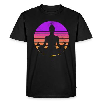 Méditation - T-shirt Premium bio Homme - noir - Devant - Nico (187cm)