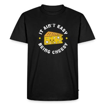 Cheese - Men's Premium Organic T-Shirt - black - Front - Nico (187cm)