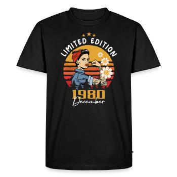 Décembre 1980 Cadeau d’anniversaire Décembre 1980 - T-shirt Premium bio Homme - noir - Devant - Nico (187cm)