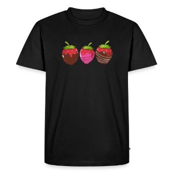 Chocolat - T-shirt Premium bio Homme - noir - Devant - Nico (187cm)