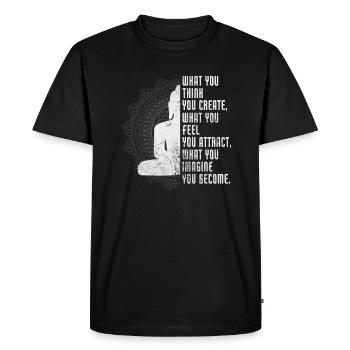 Méditation - T-shirt Premium bio Homme - noir - Devant - Nico (187cm)