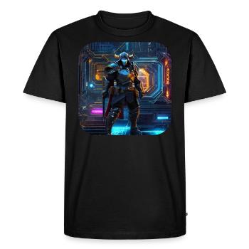 Cool Cyberspace Warrior - Men's Premium Organic T-Shirt - black - Front - Nico (187cm)