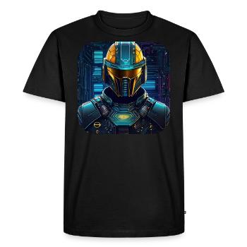 Motif cool du cyberespace - T-shirt Premium bio Homme - noir - Devant - Nico (187cm)