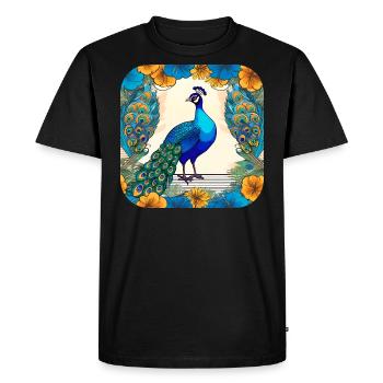 Paon élégant - T-shirt Premium bio Homme - noir - Devant - Nico (187cm)
