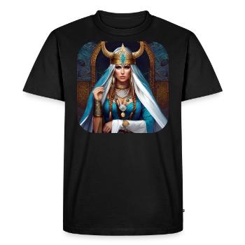 Proud Vikings in Germania Shieldmaiden - Men's Premium Organic T-Shirt - black - Front - Nico (187cm)