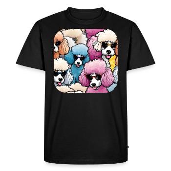 Pop Art Colorful Poodle - Men's Premium Organic T-Shirt - black - Front - Nico (187cm)