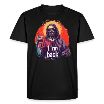 Jésus-Christ Pâques Je suis de retour Fête - T-shirt Premium bio Homme - noir - Devant - Nico (187cm)