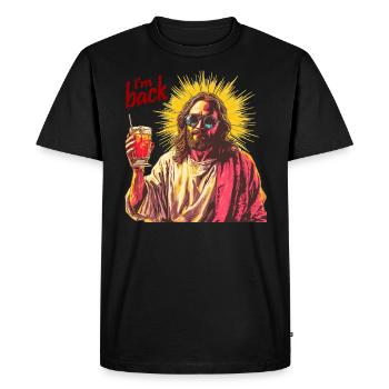 Jésus-Christ Pâques, je suis de retour - T-shirt Premium bio Homme - noir - Devant - Nico (187cm)