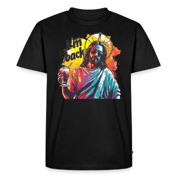 Jésus-Christ Pâques Je suis de retour Fête - T-shirt Premium bio Homme - noir - Devant - Nico (187cm)