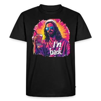 Jésus-Christ Pâques, je suis de retour - T-shirt Premium bio Homme - noir - Devant - Nico (187cm)