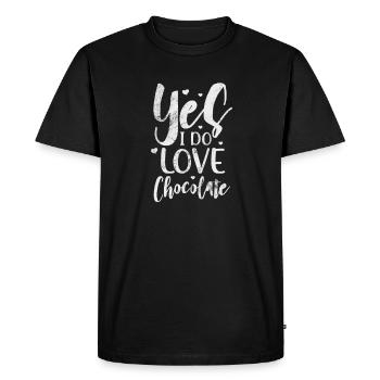 Chocolat - T-shirt Premium bio Homme - noir - Devant - Nico (187cm)