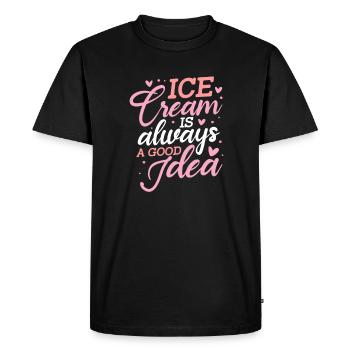 Crème glacée Crème glacée Crème glacée Cadeau d’été - T-shirt Premium bio Homme - noir - Devant - Nico (187cm)