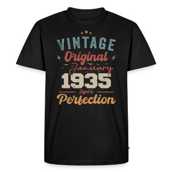 January 1935 Legend for 89 years - Men's Premium Organic T-Shirt - black - Front - Nico (187cm)
