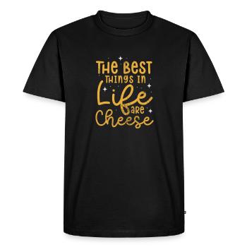 Cheese - Men's Premium Organic T-Shirt - black - Front - Nico (187cm)