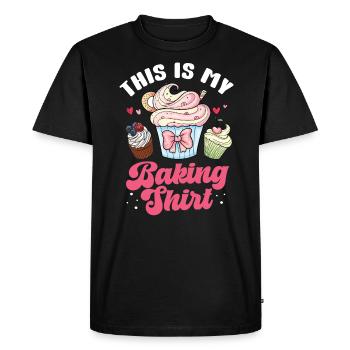 Cupcake Muffin pâtisserie cadeau - T-shirt Premium bio Homme - noir - Devant - Nico (187cm)