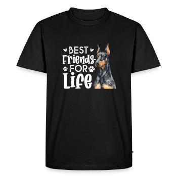 Doberman Dog Dogs Pet Gift - Men's Premium Organic T-Shirt - black - Front - Nico (187cm)