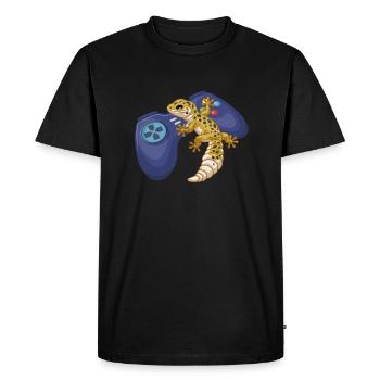 Gecko salamandre lézard Reptile cadeau - T-shirt Premium bio Homme - noir - Devant - Nico (187cm)