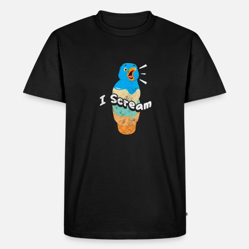 Eiscreme - Männer Premium Bio T-Shirt - Schwarz