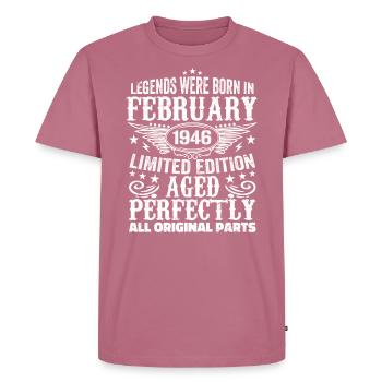 Légendaire depuis février 1946 - 78 ans - T-shirt Premium bio Homme - mauve - Devant - Nico (187cm)
