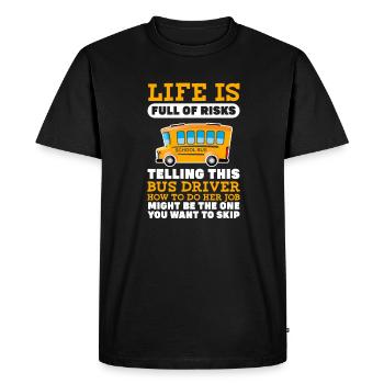 Chauffeur de bus Chauffeur de bus Bus Schuhlbus cadeau - T-shirt Premium bio Homme - noir - Devant - Nico (187cm)