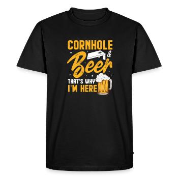 Cornhole Beanbag Blind Hole Gift - Men's Premium Organic T-Shirt - black - Front - Nico (187cm)