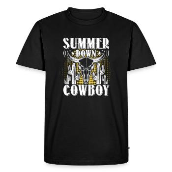Cowboy Cowboy bottes Western cadeau - T-shirt Premium bio Homme - noir - Devant - Nico (187cm)