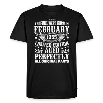 Légendaire depuis février 1955 - 69 ans - T-shirt Premium bio Homme - noir - Devant - Nico (187cm)