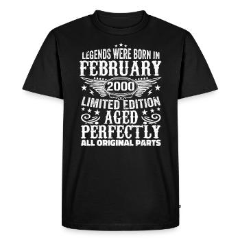 Légendaire depuis février 2000 - 24 ans - T-shirt Premium bio Homme - noir - Devant - Nico (187cm)