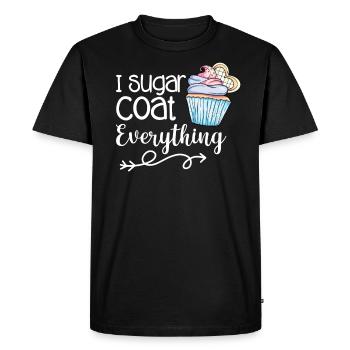 Cupcake Muffin pâtisserie cadeau - T-shirt Premium bio Homme - noir - Devant - Nico (187cm)