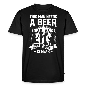 Enterrement de vie de jeune fille de garçon - T-shirt Premium bio Homme - noir - Devant - Nico (187cm)