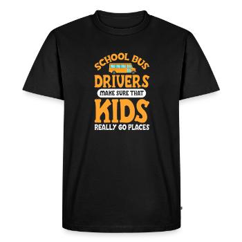 Chauffeur de bus Chauffeur de bus Bus Schuhlbus cadeau - T-shirt Premium bio Homme - noir - Devant - Nico (187cm)