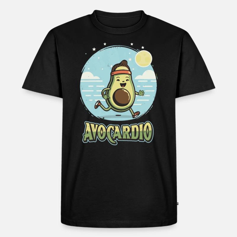 AVOCARDIO - Männer Premium Bio T-Shirt - Schwarz