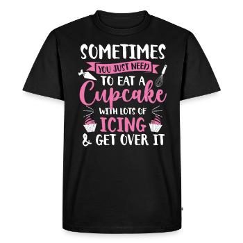 Cupcake Muffin pâtisserie cadeau - T-shirt Premium bio Homme - noir - Devant - Nico (187cm)