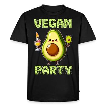 Vegan Avocado Food Party with Delicious Dishes - Men's Premium Organic T-Shirt - black - Front - Nico (187cm)