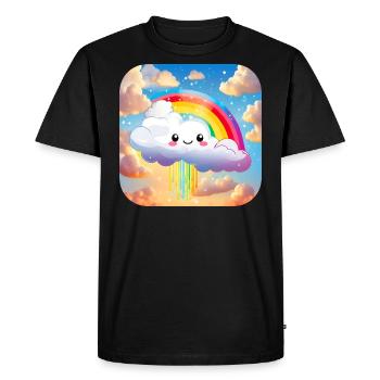 Cute cloud with rainbow - Men's Premium Organic T-Shirt - black - Front - Nico (187cm)