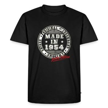 Retro Patch Vintage 1954 Birthday Gift - Men's Premium Organic T-Shirt - black - Front - Nico (187cm)
