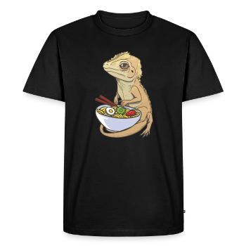 Gecko salamandre lézard Reptile cadeau - T-shirt Premium bio Homme - noir - Devant - Nico (187cm)