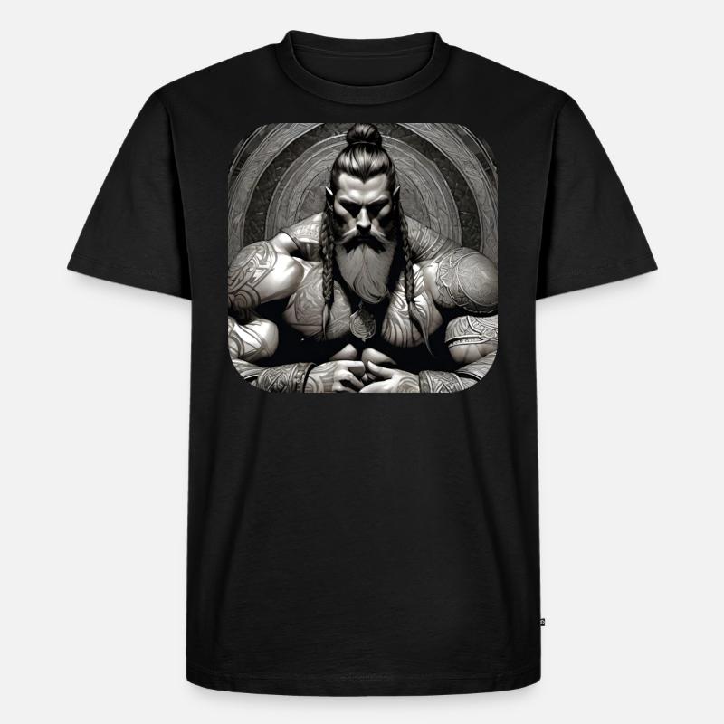 Stolzer Wikinger Krieger Germane - Männer Premium Bio T-Shirt - Schwarz