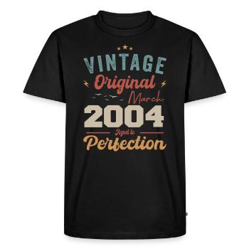 Mars 2004 Vintage Born Vintage Anniversaire - T-shirt Premium bio Homme - noir - Devant - Nico (187cm)